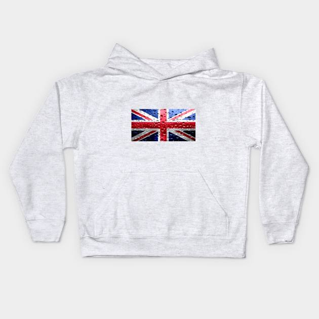 Flag of the United Kingdom - Raindrops Kids Hoodie by DrPen